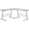 Flash Furniture 83.5" Silver Glass Contemporary Unique L-Shape Computer Desk